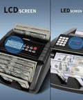 Value Counting Money Counter Machine For Dollars And Euros With UV MG MT IR DD Counterfeit Detection LCD Display