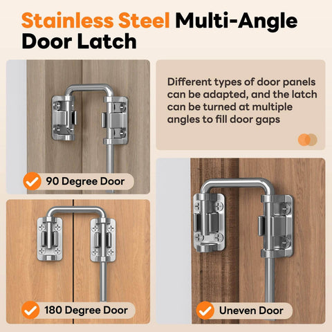 Beefy Heavy Duty 2.36 Inch Stainless Steel U Bolt Door Lock For Sliding Doors Barn Doors Windows Gates Sheds Or Fences With 90 Degree And 180 Degree Install Rust Resistant Patio Latch installed on various doors