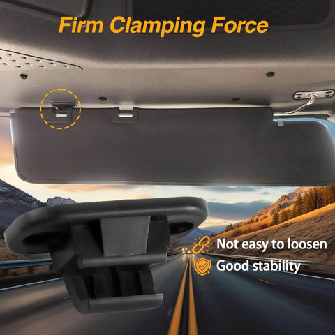 2 Pack Sun Visor Retainer Clips For Freightliner Cascadia 2009 Through 2020 And Freightliner M2 106 2008 Through 2020 2022 Replacement 18-36267-000 Durable Sun Shield Clip Set For Easy Secure Mount shown with visor attachment