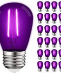 Purple S14 Edison LED Light Bulbs 0.5W For Indoor Outdoor String Lights Colorful UL Listed E26 Base Replacement Bulbs For Parties Holidays And Decor Dope Vibe