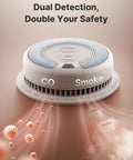 Six Pack Wireless Interconnected Smoke And Carbon Monoxide Detectors Featuring Ten Year Sealed Battery For Battle Ready Home Security And Straight Up Worry Free Peace Of Mind, smoke and CO detector with dual detection features.