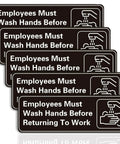 Five Pack Hand Wash Signs 9 By 3 Inch Waterproof Acrylic Signs With Symbols Self Adhesive Indoor Outdoor Use For Hotels Restaurants Rest Areas Salons Public Restrooms