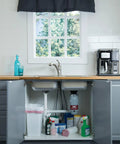 High Speed Kitchen Garbage Disposal With Power Cord, EZ Mount Quick Sink Installation visible under kitchen sink