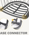 Base connector of Egg Chair With Stand For Indoor And Outdoor Use, Hanging Rattan Wicker Swing Chair With Cushion, 300 Lb Weight