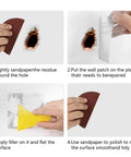 Process using Drywall Repair Patch Kit With Self Adhesive Aluminum Patches In 2 4 6 8 10 Inch Sizes Plus Scraper For Quick Fix Cracks