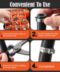 560 Pcs 22 Sizes 304 Stainless Steel Stepless Single Ear Hose Clamp Kit With Ear Clamp Pincer Tool for Fuel Line and Home Use