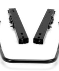 Universal Seat Sliders and Mounting Track Kit With Dual Locking Rails For Most Aftermarket Seats, shown with black coating