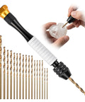 Badass Ergonomic Pin Vise Hand Drill Kit With 18 Piece Micro Drill Bits 0.6Mm To 2.5Mm Non Slip Comfort Grip and drill bits