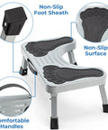 7 Inch Metal Toilet Stool Collapsible Potty Stool for Adults and Kids Elevates Your Feet for Natural Pooping Posture, non-slip surface