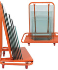 Heavy Duty Drywall Sheet Cart With Smooth Rolling Steel Wheels, Detachable Wall Panel Trolley crafted for easy hauling, holding glass panels.