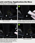 Steps showing Black Rim Touch Up Paint Kit For Cars With Brush Quick Wheel Scratch Repair Automotive Rim Paint For Curb Rash And Surface Damage Easy DIY Rim Repair 1 Oz 30 Ml application process