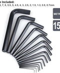 30 Piece Hex Key Set With SAE And Metric Wrenches, L Shape, Chrome Vanadium Steel, Precise Chamfered Tips, metric sizes displayed