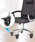 Heavy Duty 2.5 Inch Office Chair Casters With Brake Universal Fit Locking Wheels Includes Screwdriver Safe Roller Wheel Replacement For Hardwood Floors Mats Carpet And Tile Set Of 5 installed on chair