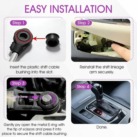 Shift Linkage Bushing And Clip Kit Universal Replacement For Toyota Jeep Chevrolet Saturn Pontiac installation steps