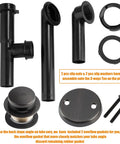 One And A Half Inch Black Tubular Bath Drain Kit With Tip Toe Touch Toe Drain Stopper Overflow Plug Face Plate Screws And Oil Rubbed Bronze Finish For No Fuss Easy Tub Drain Replacement showing components