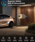 Level 1 And Level 2 Portable EV Charger With 25 Foot Cable For Home Use, J1772 Compatible Electric Cars, 120V 12A Or 240V 16A