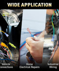 Wide application of Nylon Spade Quick Disconnect Wire Connector Kit for vehicle, home electrical, and industrial wiring projects.