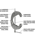 1/4 Inch Impact Driven Clamp Delivers 2000 Pounds Clamping Force, Quick Hand To Impact Switch, Grade 8 Steel Construction, Heavy Duty Clamp For Woodworking And Metal Fabrication, Built To Handle Tough Jobs, side view
