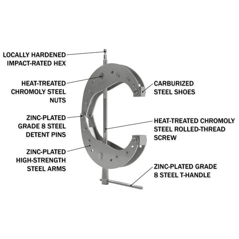 1/4 Inch Impact Driven Clamp Delivers 2000 Pounds Clamping Force, Quick Hand To Impact Switch, Grade 8 Steel Construction, Heavy Duty Clamp For Woodworking And Metal Fabrication, Built To Handle Tough Jobs, side view