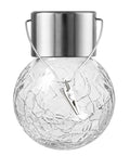 Single solar powered globe cracked glass lantern with metal hook. Solar Outdoor Lights Decorative 12 Pack Hanging Garden Lights Waterproof.