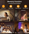 LED Desk Lamp With Clamp And Base Two In One Desk Light showing memory function for reading, studying, and family use in multiple settings