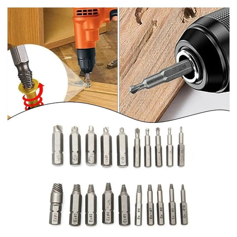 Ultimate Damaged Screw Extractor Drill Bit Set With 10 Piece Stripped Bolt Removal Kit For Rusted Hex Screws And Overpainted Hardware That Will Save Your Skin Today And Fix Any Mess, 10-piece hardened steel bits