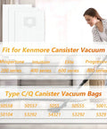 Woman vacuuming with 5 Layer HEPA Cloth Vacuum Bag Replacement For Canister Vacuums 5055 50557 50558 20 To 53292 53291 shown in background.