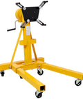 Tough As Nails 1500 LB Engine Hoist Stand featuring geared 360 degree swivel head and smooth six wheel mobility base.