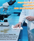 Scientist using Ultra Absorbent Microfiber Wipes 6x6 Inches, 100 Pcs No Lint Cleaning Cloths to wipe microscope area