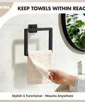 Matte Black 5 Piece Bathroom Hardware Set Made Of SUS304 Stainless Steel Towel Ring Wall Mounted for Modern Bathroom Organization