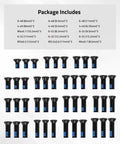 Assorted Red Dot Sight And Optics Mount Screws Pack 45 Pieces In 15 Sets Imperial And Metric Threads with Blue Coating