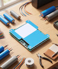 Rugged 13s Lithium Battery Protection Board With Smart Temperature Control And Real Time Cell Voltage Monitoring 50a Bms Pack Balancer on a workbench with tools.