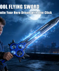 Massive 29 Inch Flying Sword RC Airplane With Gesture Control And 360 Degree Flips Dagger Style Remote Drone held by child