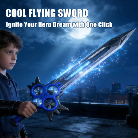 Massive 29 Inch Flying Sword RC Airplane With Gesture Control And 360 Degree Flips Dagger Style Remote Drone held by child