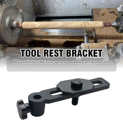 Heavy Duty Cast Iron Woodworking Lathe Tool Rest Base featuring 20Mm aperture hole diameter and tool rest bracket for small lathe.