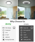 Comparison of 4 Pack 9 Inch LED Flush Mount Ceiling Lights Black, 24W Round Flat Fixture, 5000K Daylight, 2400 Lumens, No Flicker