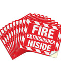 Fire Extinguisher Inside Sign Stickers 10 Pack 5 By 4 Inches Self Adhesive Vinyl Reflective UV Resistant Waterproof Fade And Scratch Resistant
