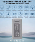 2 Pack Mini 4K Intelligent Drone Battery For DJI Mini 2 SE 4K, showing smart battery with 12-layer management protection icons.