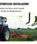 Heavy Duty 18 Inch Box Blade Scarifier For Tractors in use with close-up of adjustable shank and four-hole mount