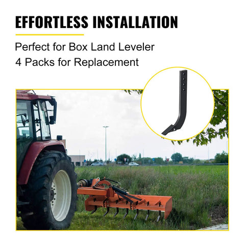 Heavy Duty 18 Inch Box Blade Scarifier For Tractors in use with close-up of adjustable shank and four-hole mount