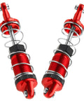 Pack Of 4 Full Metal Shock Absorbers For 1/12 Scale MN Series RC Crawler Cars CNC Aluminum Dampers Compatible With MN128 MN86 MN86K MN86KS G500 Red Finish Upgrade