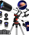 Awesome High Powered 90mm Aperture Refractor Telescope For Adults With 800mm Focal Length Beginner Friendly Astronomy Scope displayed
