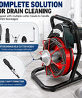 Banish Drain Grime No Sweat With This Solid 8 Piece Auger Replacement Kit Featuring Spiral Springs And Cutters Tailored For VEVOR 75 Foot Half Inch Automatic Feed Snake Attachments equipped with multiple cutter heads.