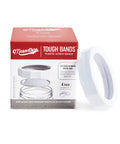 Rugged Plastic Mason Jar Screw Bands For Regular Mouth Lids Rust Free Replacement Rings, 4 pack with individual ring shown.