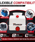 Heavy Duty 4 Quart Poly Hydraulic Power Unit Reservoir Tank For Dump Trucks Trailers Rvs And Boats, 8 inch size, durable construction.