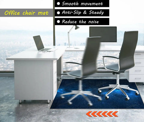 Chair Mat for Hardwood Floors 48x36 Inches Under Desk Protector for Rolling Office Chair on Low-Pile Carpet Anti-Slip Floor Shield in Blue Starry Sky Pattern for Go-To Home Office Setup