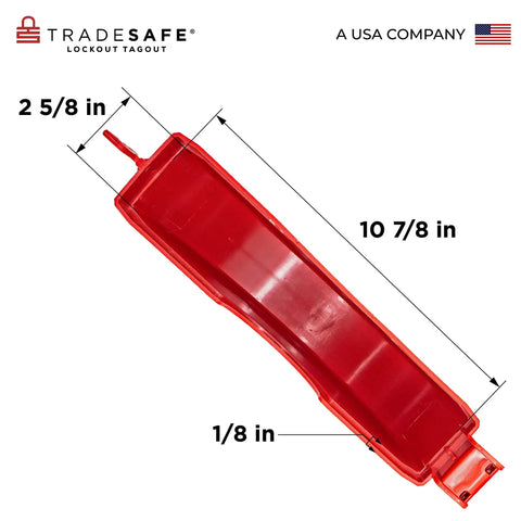 Gate Valve Lockout Kit For Six And A Half To Ten Inch Valves Heavy Duty Lockout Gear Red Tagout OSHA Compliant flat side view
