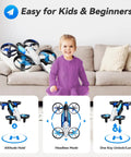 2 In 1 Mini Drone For Kids And Teens With 7 Plus 2 Light Modes And 5 Flying Postures Indoor Nano RC Quadcopter shown indoors