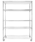5-Tier Steel Storage Rack With Wheels And Shelves Beefy Built To Last 7500 Lbs Total Capacity Waterproof Liners Rust Resistant Steel Wire