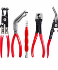 Hot Deals On This 5-In-1 Hose Clamp Pliers Kit, The Ultimate Auto Repair Tool For Tightening And Removing Clamps With Ease. Durable Metal Build Ensures Long Life While You Tackle Any Vehicle Maintenance Job Or DIY Fixin Like A Pro Mechanic In No Time At., five metal hose clamp pliers on white background